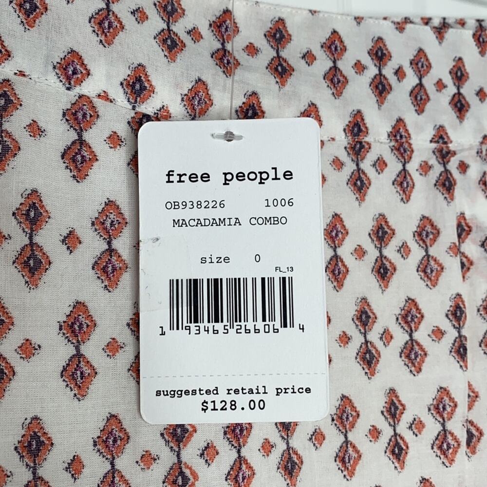 FREE PEOPLE Womens Cha Cha Tiered Cotton Midi Patterned Printed Skirt Size 0 - Picture 6 of 9